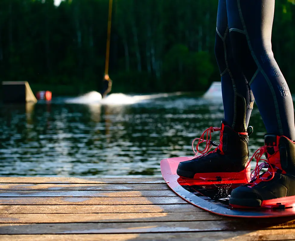 Wakeboard prêt au départ